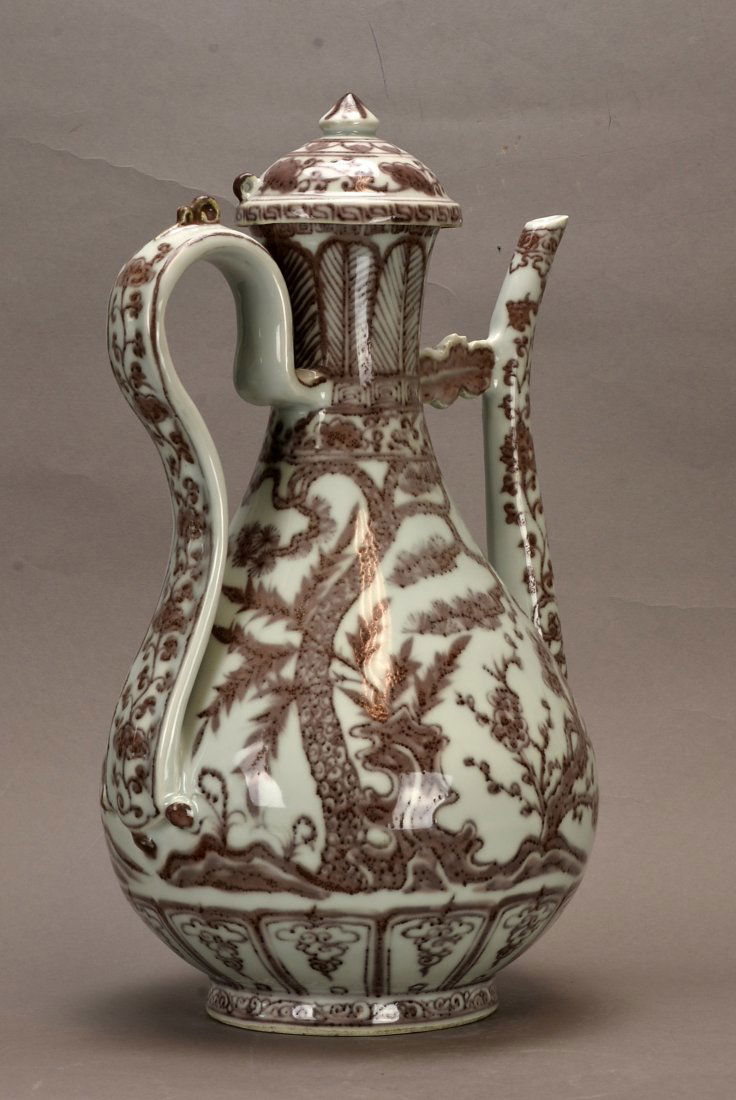 An Unique Chinese Ming HongWu Copper Red Porcelain Pot (1 of 6)