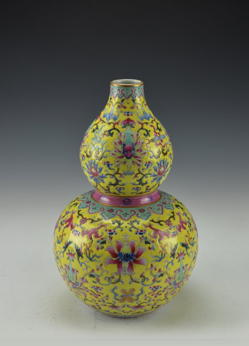 19th Cent. Chinese Famille Rose Porcelain Double Gourd (1 of 6)