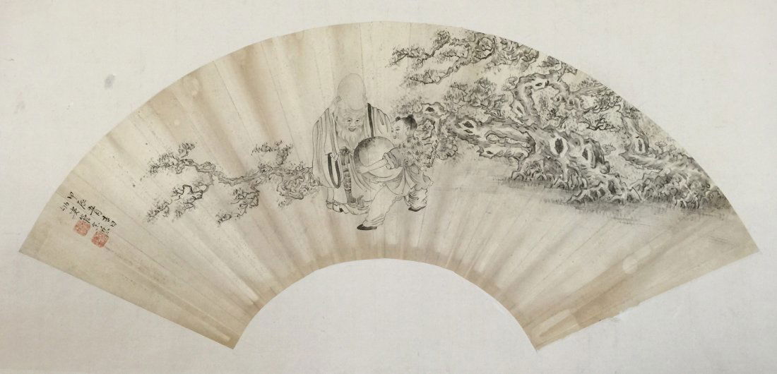Chinese Fan Painting of Children (1 of 3)