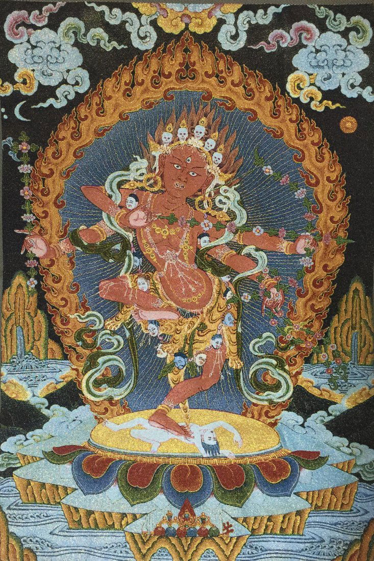 Chinese Silk Embroidery Tibet Thangka (1 of 3)