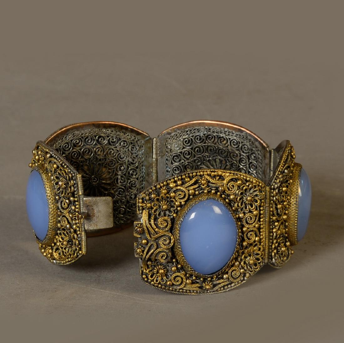 Antique Chinese Silver & Purple Agate Bracelet (1 of 3)