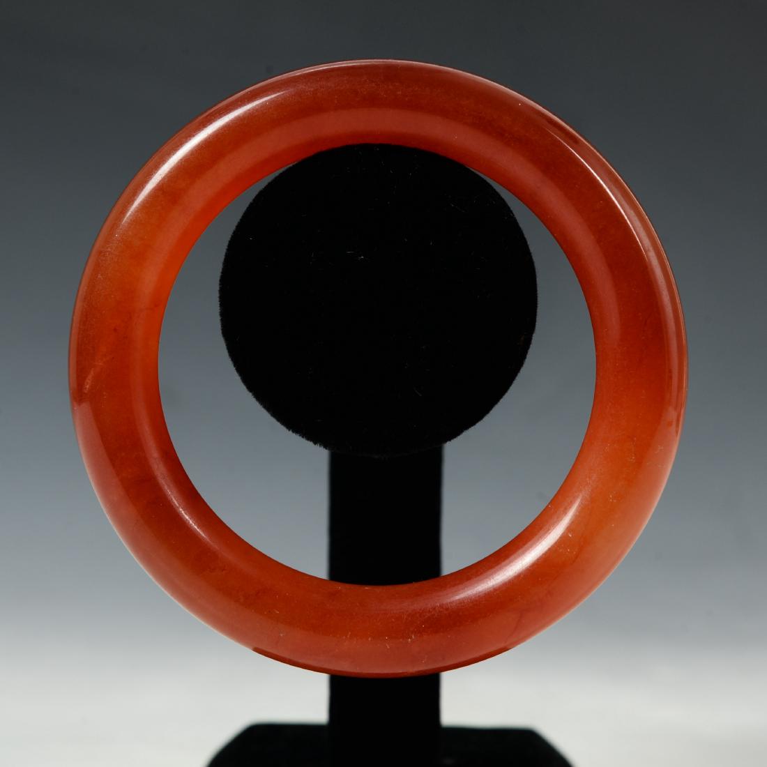 A Chinese Red Color Jade Bangle (1 of 2)