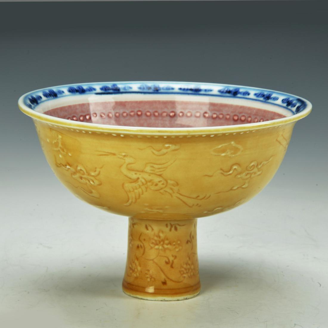 Chinese Antique High Stem Bowl (1 of 4)