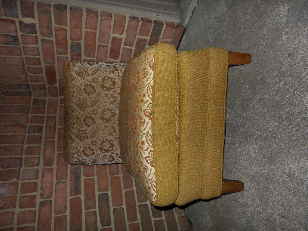 Art deco Gilbert Rhode era slipper lounge chair: A superb vintage original Gilbert Rhode era art deco cloth with wood sculptural slipper lounge chair.