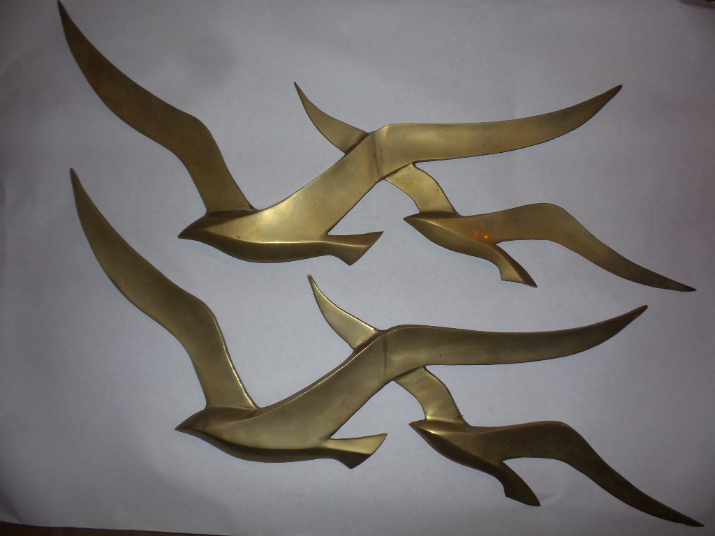 Curtis Jere era sculptural brass seagull wall hangings (1 of 5)