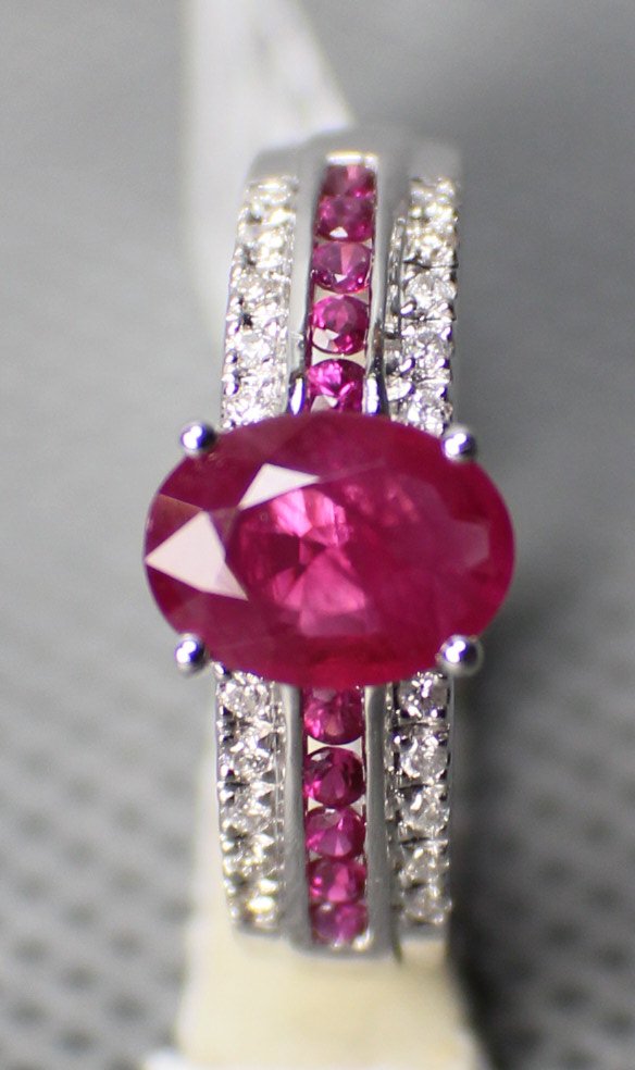 A GQ Ruby(1.6 Cart) With Diamon & Ruby 14K WG Ring (1 of 4)