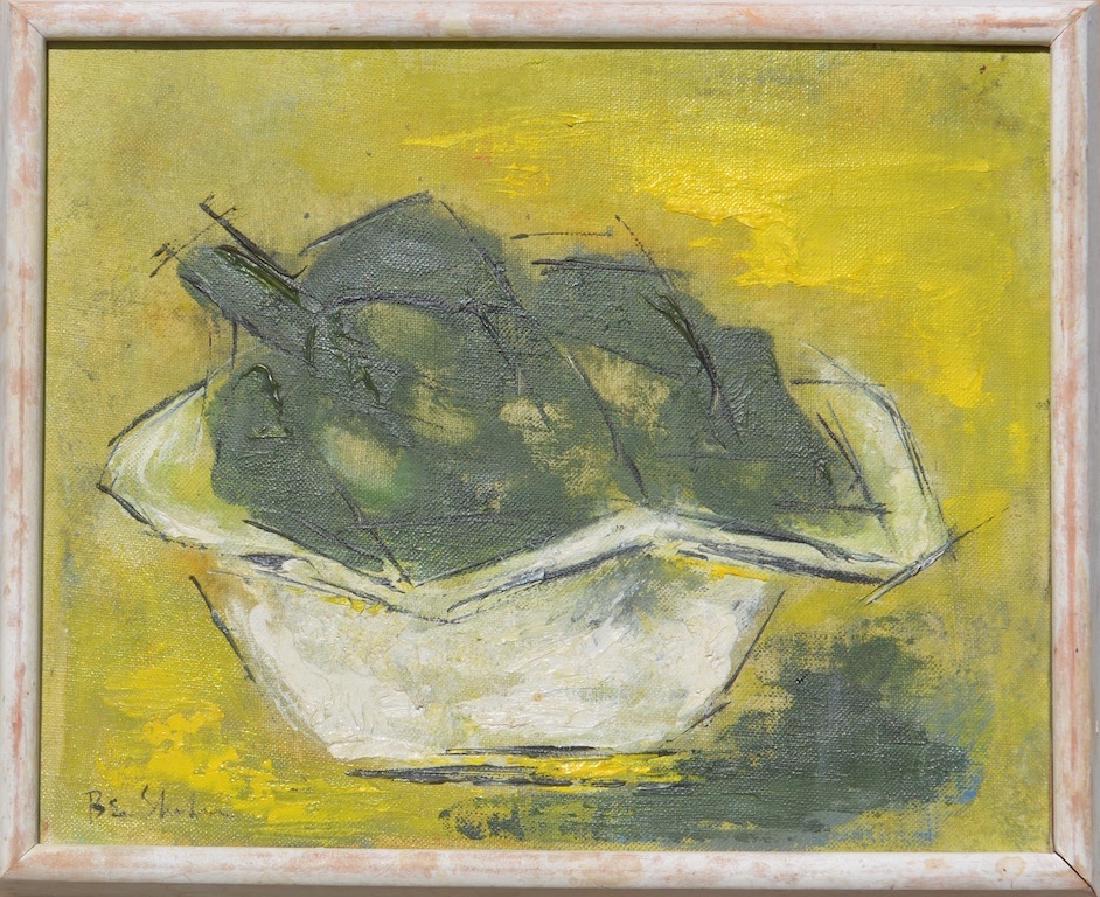 Ben SHAHN (1898-1969) Russian - Lithuanian - American: Ben SHAHN (1898 Kaunas - 1969 New York) ; Still life with a hat ; oil on canvas / framed ; dimensions 20 x 25,5 cm (8 x 10 in.) ; frame size 23 x 28 cm (9 x 11 in.) ; signed lower left corner ; Shippi