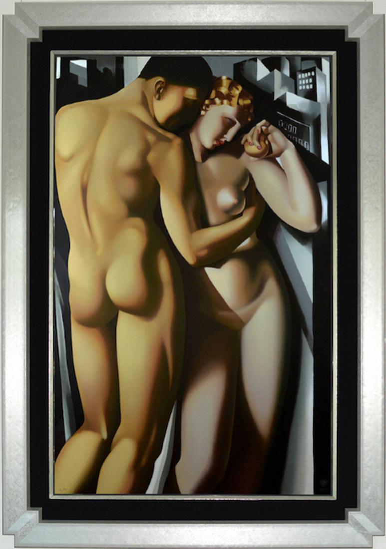 Tamara DE LEMPICKA (1898-1980): Tamara DE LEMPICKA (1898-1980) ; Adam and Eve ; 1994 ; lithograph / framed ; edition 12/195 ; DK Art Publishing edited in association with Estate of Tamara Lempicka ; image size 115,5 x 73,5 cm (45 1/