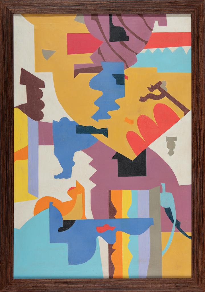Shirley JAFFE (1923-2016) American - French: Shirley JAFFE (1923-2016) ; Abstract ; 1950s ; oil on canvas / framed ; dimensions 96 x 64,5 cm (38 x 25 1/3 in.) ; frame size 104,5 x 73 cm (41 x 28 3/4 in.) ; signed on verso ; Shipping to USA - DHL