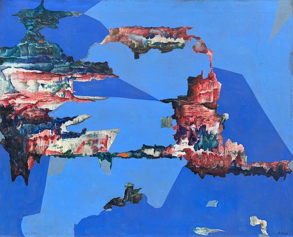 Dorothy HOOD (1919-2000) American: Dorothy HOOD (1919-2000) ; Untitled abstract in blue ; oil on canvas / unframed ; dimensions 76 x 94 cm (30 x 37 in.) ; signed lower right corner ; Shipping to USA - DHL $320 , National post with trac