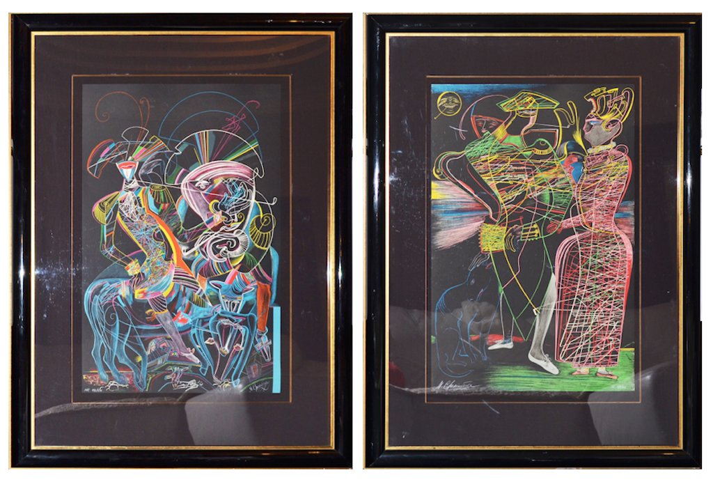 Mihail CHEMIAKIN (b.1943) lot of pair lithographs: Mihail CHEMIAKIN (b.1943) ; Les Paysages Russes ; 1986 ; lithograph / framed ; frames size 113 x 84,5 cm (44 1/2 x 33 1/4 in.) ; hand-signed and numbered 48/50 (edition HORS COMMERCE) ; provenance Ser