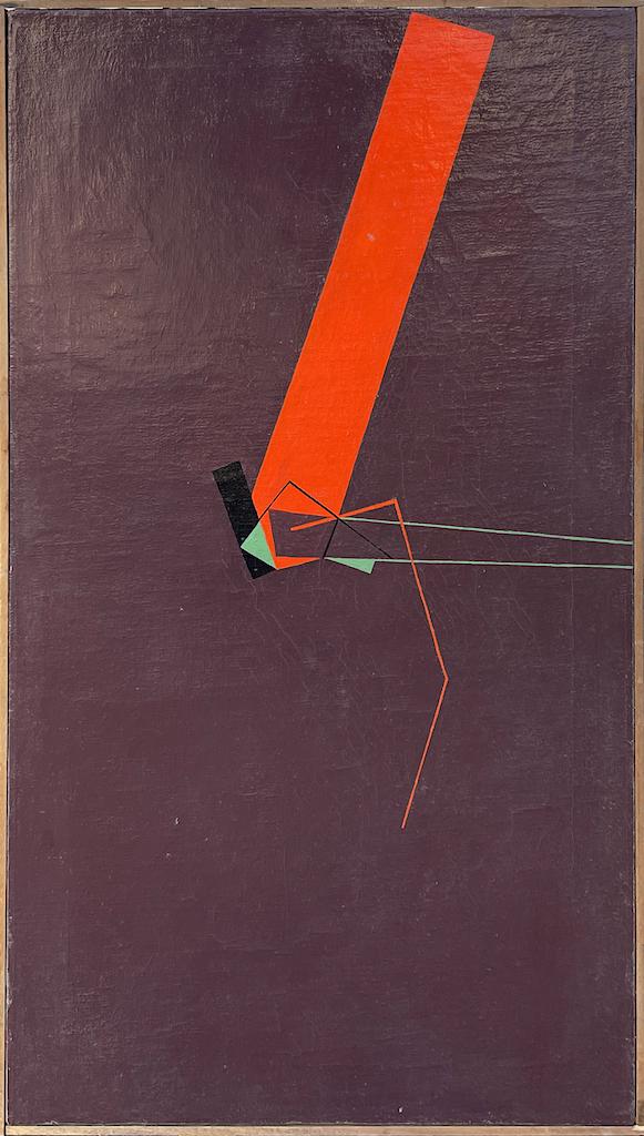 Alfredo HLITO (1923-1993) Argentinian: Alfredo HLITO (1923-1993) Buenos Aires, Argentina ; Untitled ; 1954 ; oil on canvas / framed ; dimensions 74 x 41 cm (29 x 16 in.) ; signed and dated on verso ; Shipping to USA - DHL $300 , National p