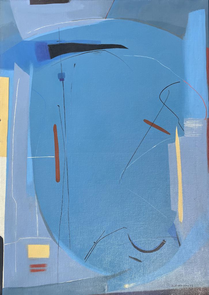 Max ACKERMANN (1887-1975) Germany: Max ACKERMANN (1887-1975) ; Abstract composition ; 1962 ; oil on canvas / framed ; dimensions 70 x 50 cm (27 1/2 x 19 2/3 in..) ; signed and dated lower right corner ; Shipping to USA - DHL $430 , Nat