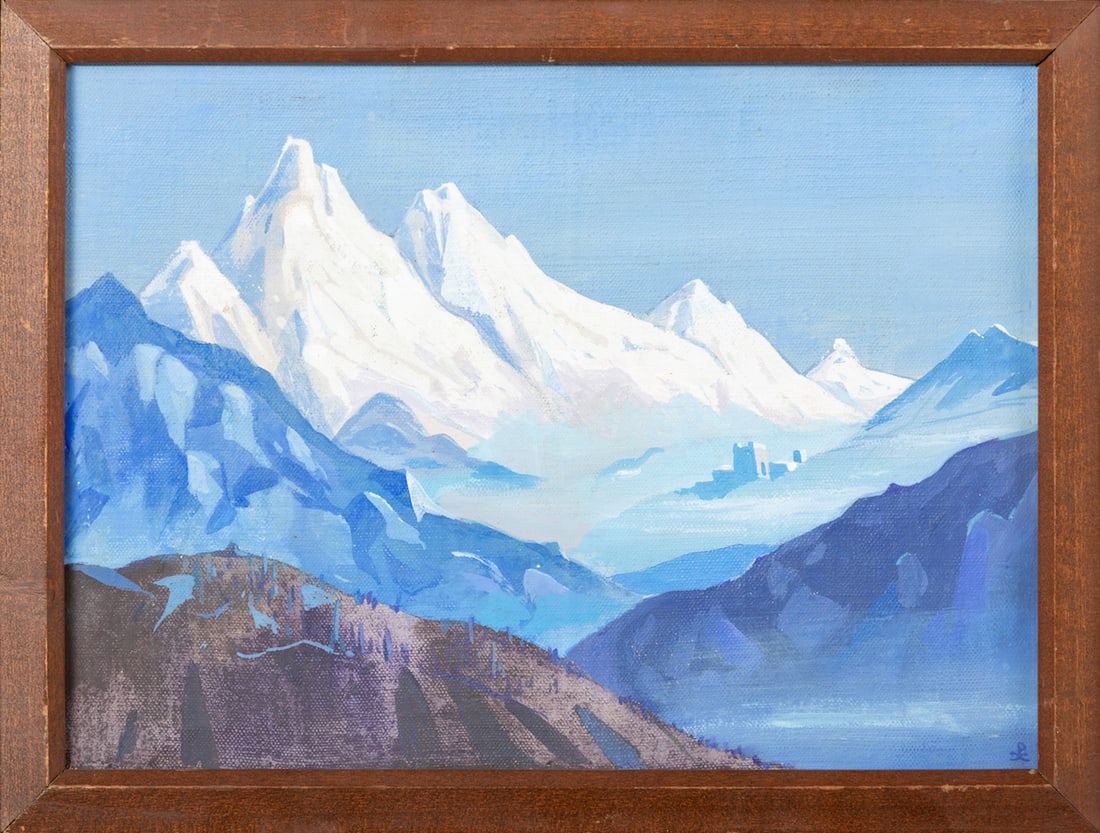 Nicolaj ROERICH (1874-1947) Russian - Indian: Nicolaj Konstantinov ROERICH (1874-1947) Russian - Indian - American - Tibet ; Himalayas ; 1930s ; tempera on canvas laid to cardboard ; dimensions 24,3 x 32,8 cm (9 1/2 x 13 in.) ; signed lower right