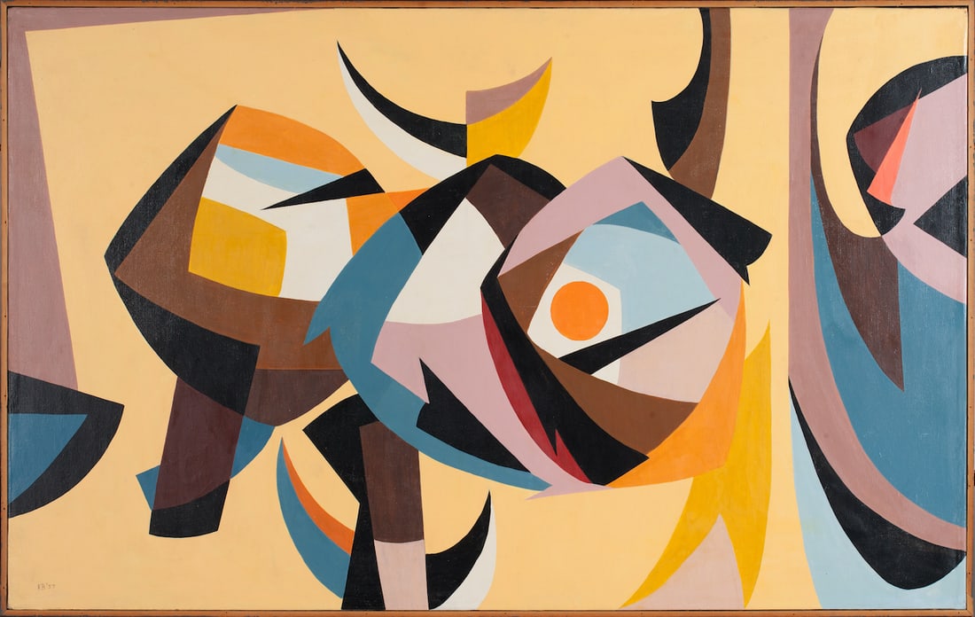 ILLEGIBLY signed American (?) painting (1 of 10)