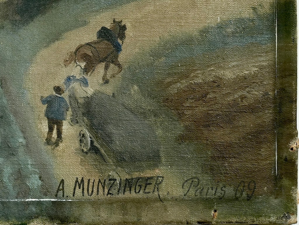 Large 2m painting, signed A. MUNZINGER, Paris 1909