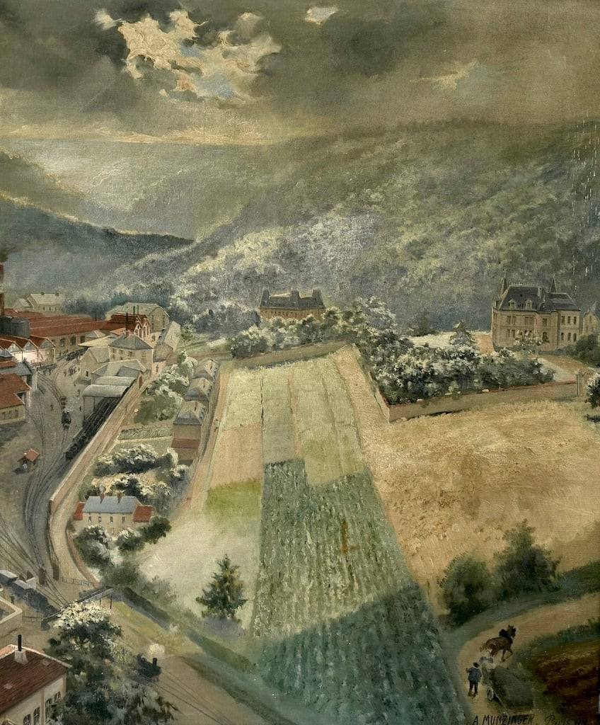 Large 2m painting, signed A. MUNZINGER, Paris 1909