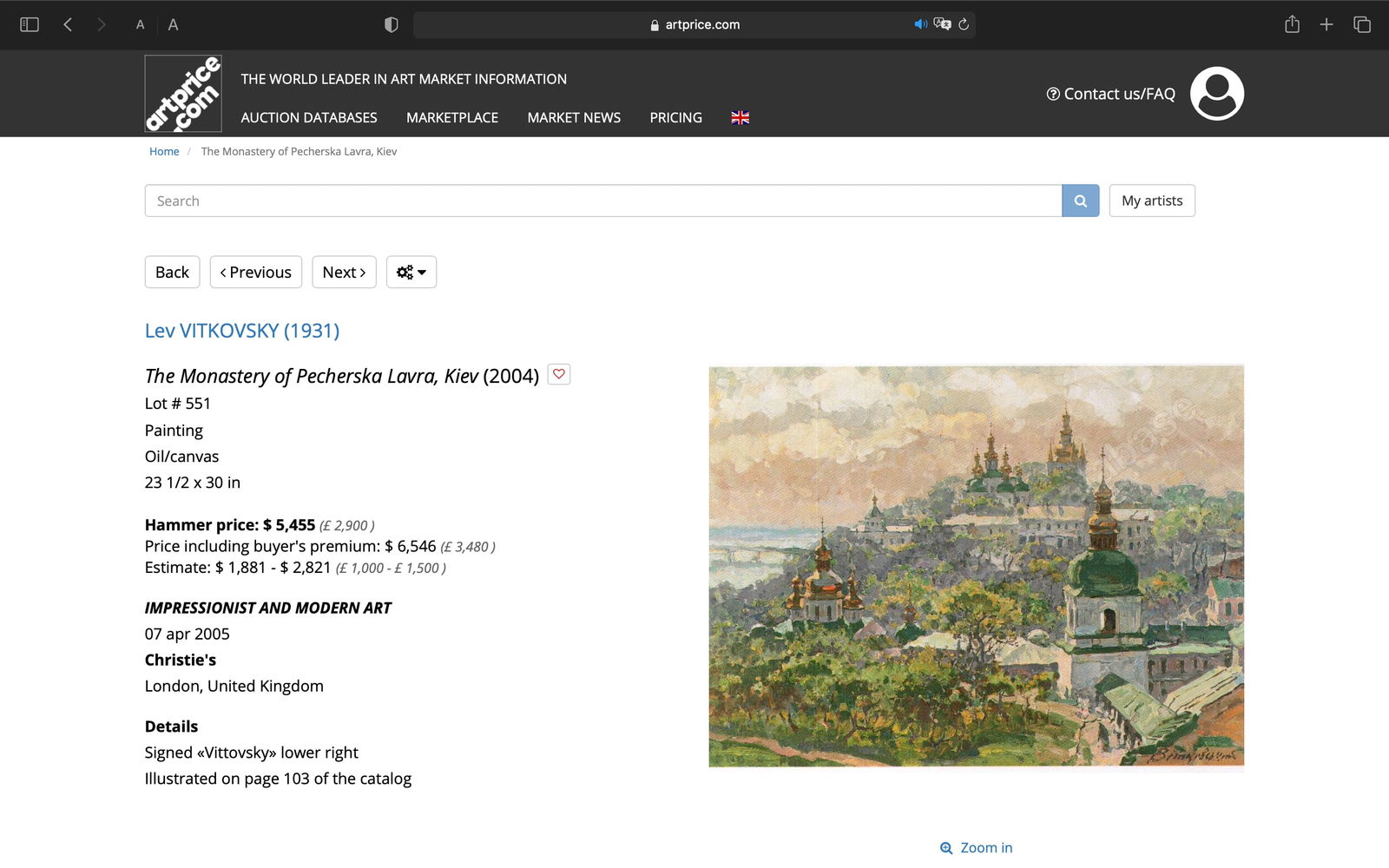 Lev VITKOVSKY (1931-2008) Ukrainian