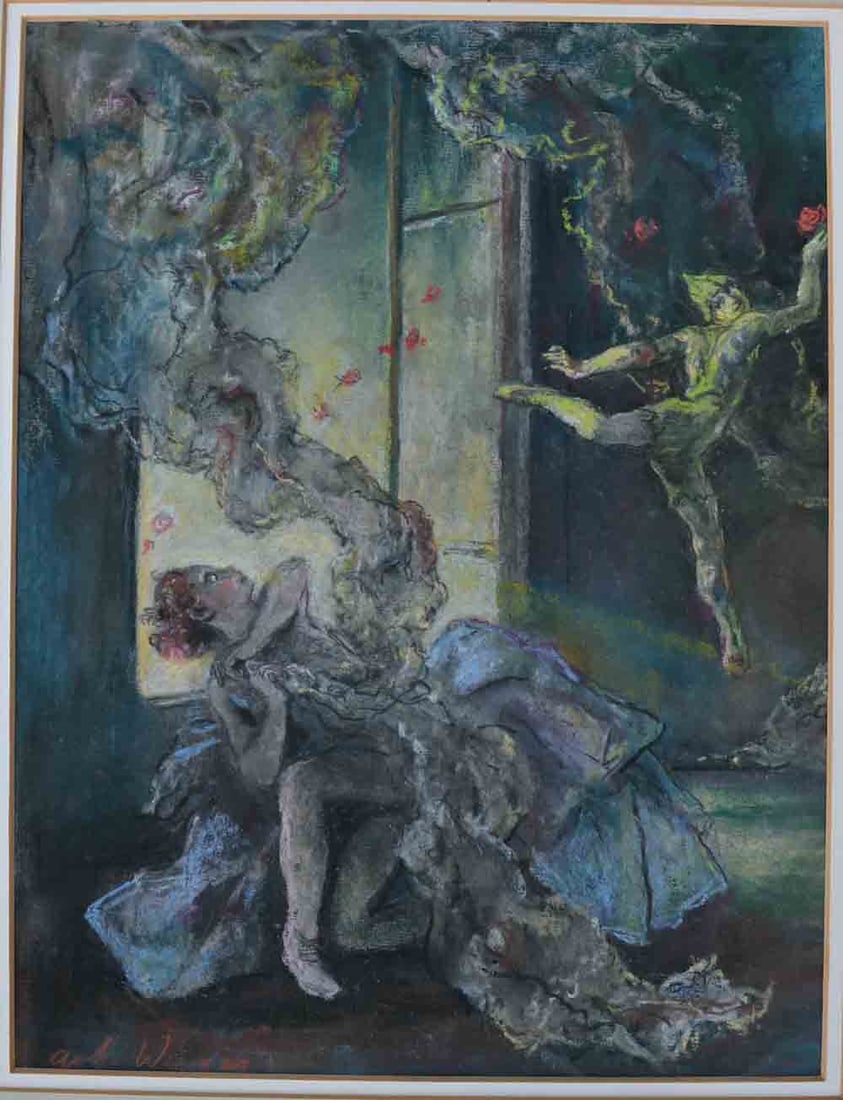 John Wenger (1887-1976) Ukrainian - American: John Wenger (1887 Elizabethgrad, Odessa - 1976 New York, NY) ; watercolour and pastel on cardboard / framed ; dimensions 37 x 28 cm (14 1/2 x 11 in.) ; frame size 57 x 48 cm (22 1/2 x 19 in.) ; signed