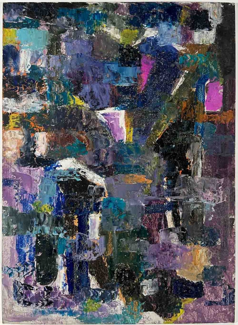 Nicolas POLIAKOFF (1899-1976) Russian - French: Nicolas POLIAKOFF (1899-1976) ; Untitled abstract ; oil on cardboard / unframed ; dimensions 54,5 x 40 cm (21 1/2 x 15 2/3 in.) ; Shipping to USA - DHL $340 , National post with tracking service $235