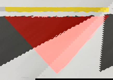 Alexander LIBERMAN (1912-1999) Russian - American: Alexander LIBERMAN (1912 Kiev, Ukraine - 1999 New York, USA) ; Abstract composition ; c. 1980s ; colored lithograph / unframed ; edition of 75 ; paper sheet size 50 x 70 cm (20 x 27 1/2 in.) ; hand-si