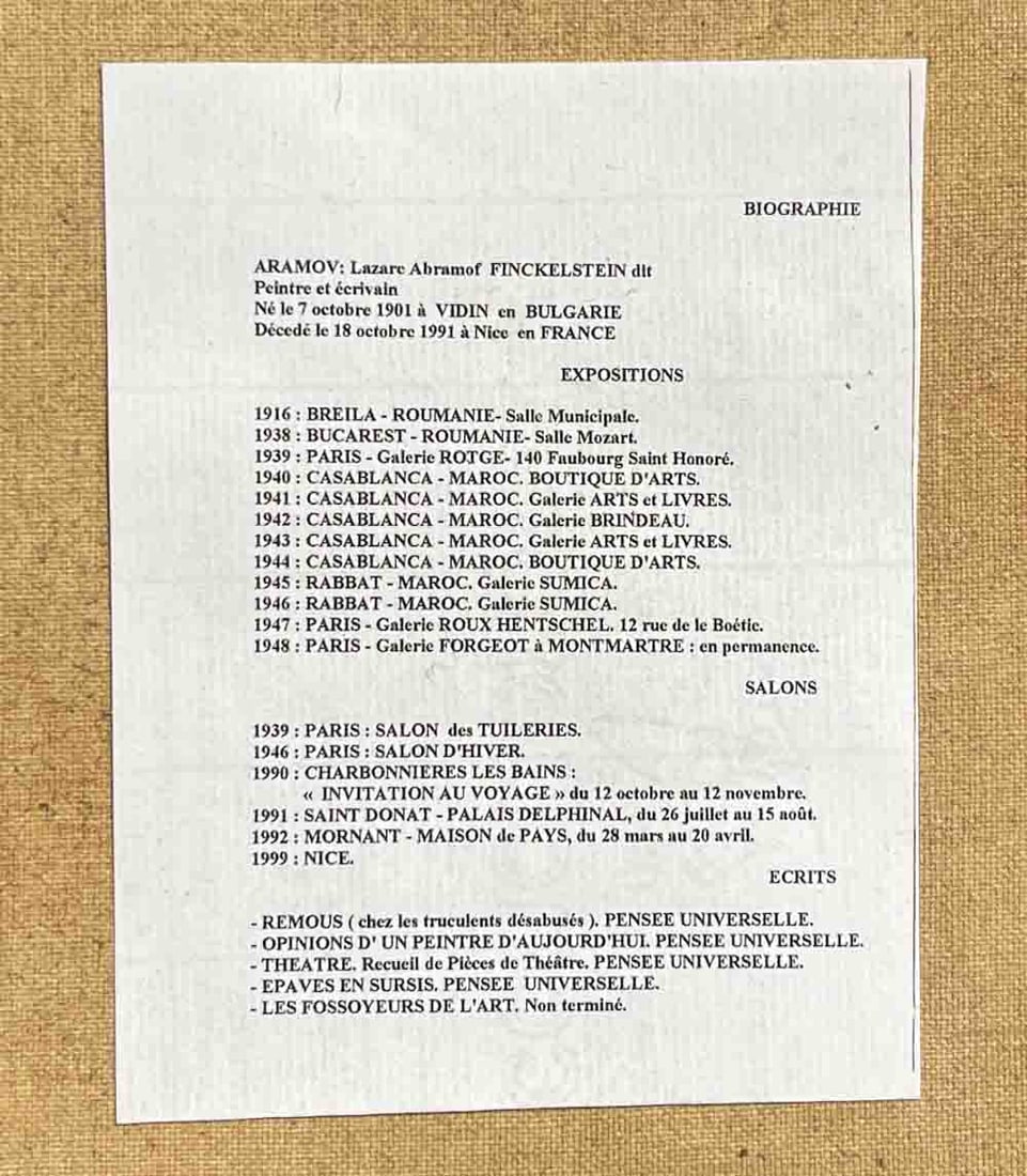ARAMOV (1901-1991) Bulgarian - French