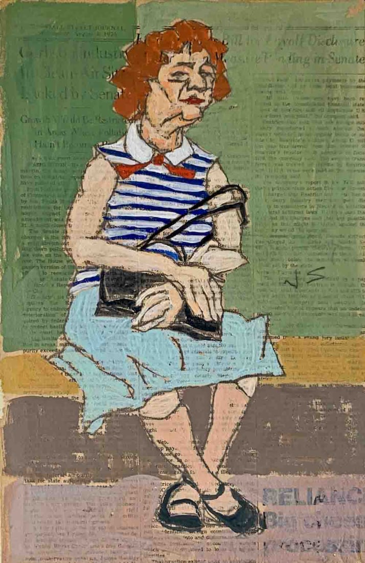 Joseph SOLMAN (1909-2008) Subway Gouache