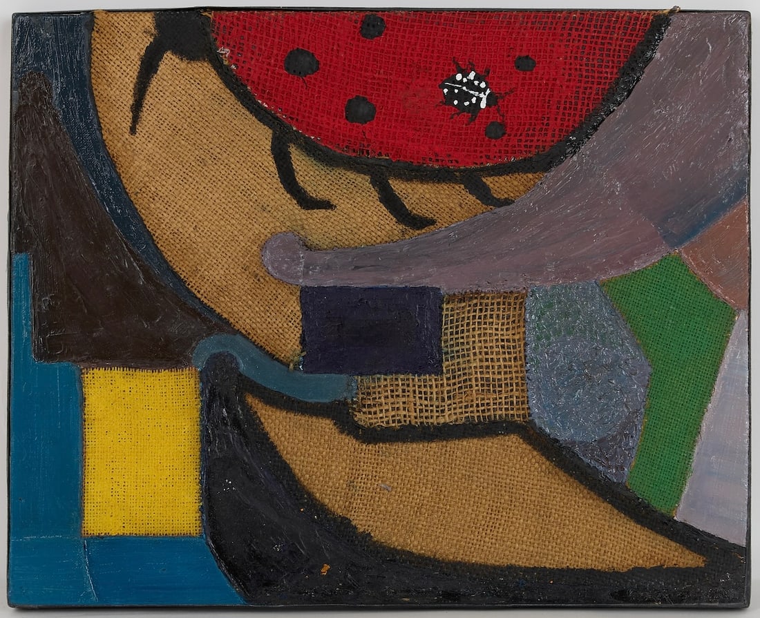 ILLEGIBLY signed oil abstract painting