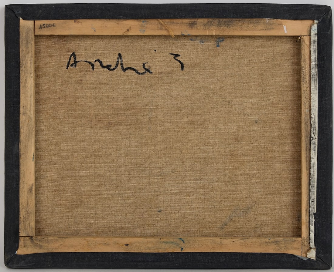 ILLEGIBLY signed oil abstract painting