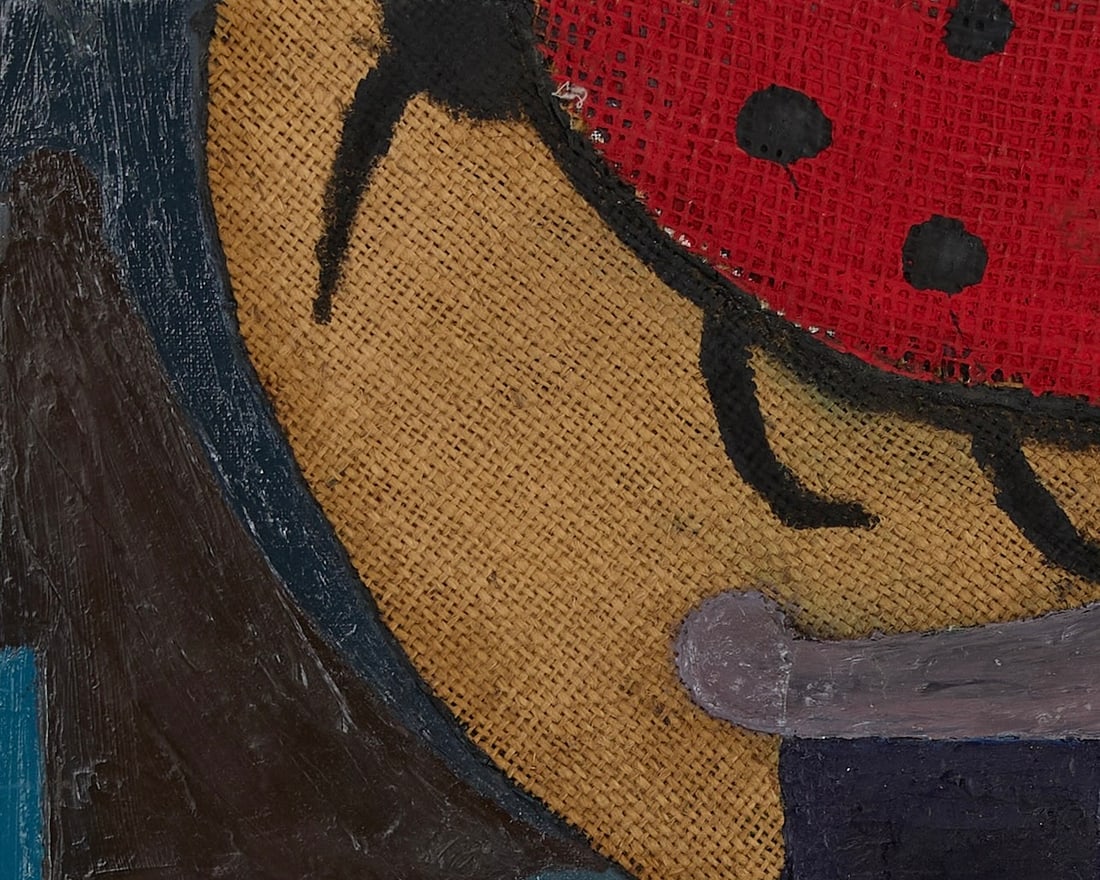 ILLEGIBLY signed oil abstract painting