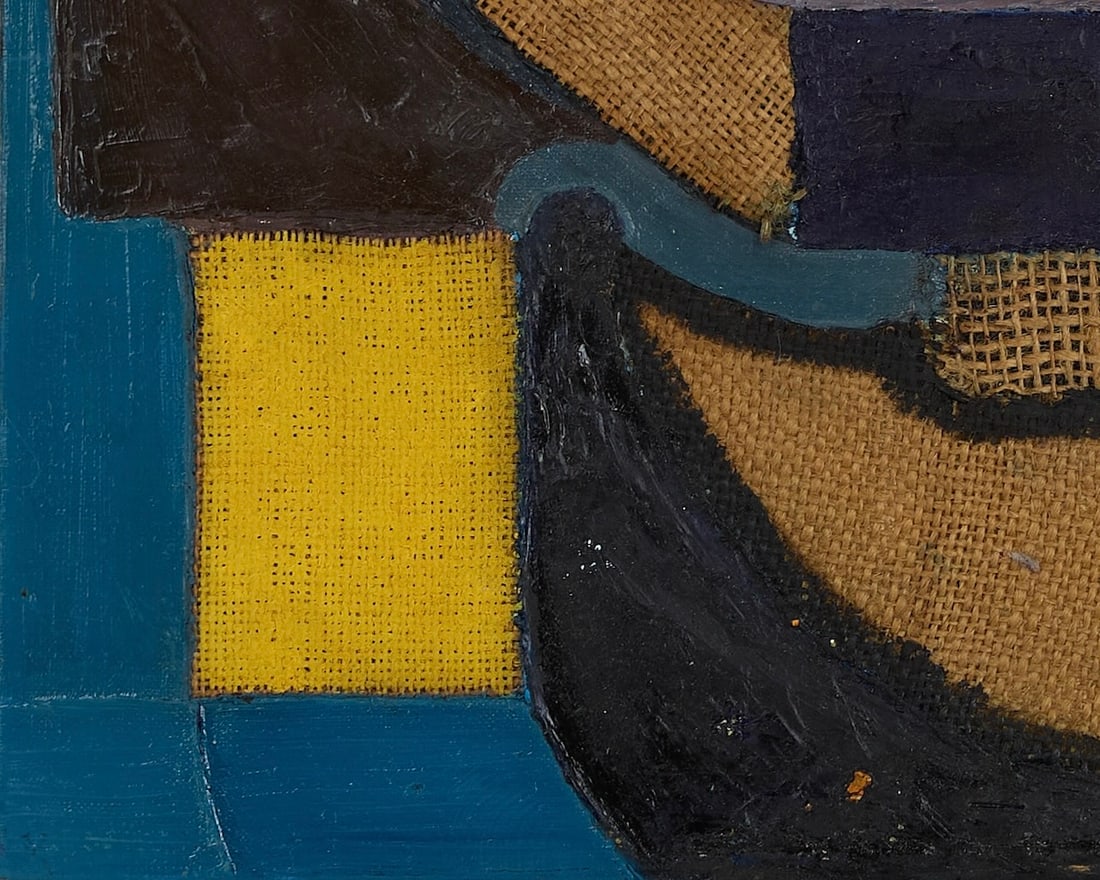 ILLEGIBLY signed oil abstract painting