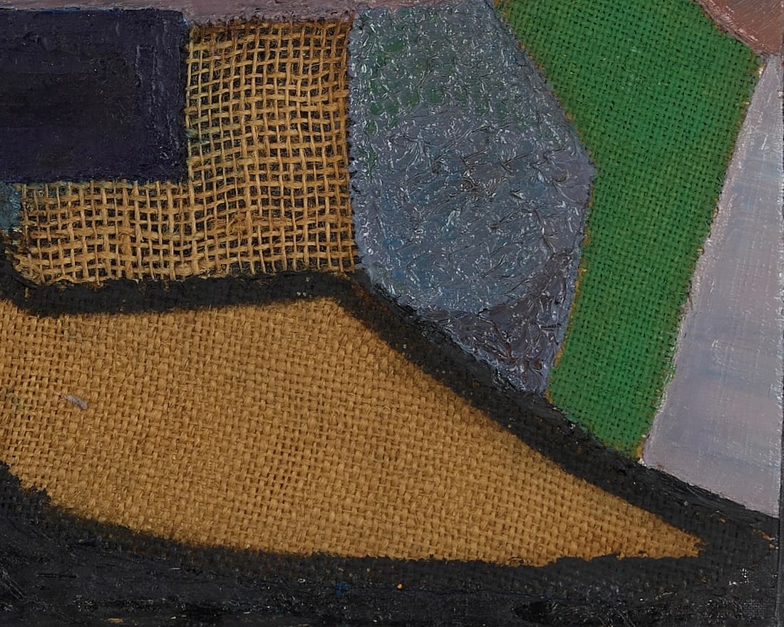 ILLEGIBLY signed oil abstract painting