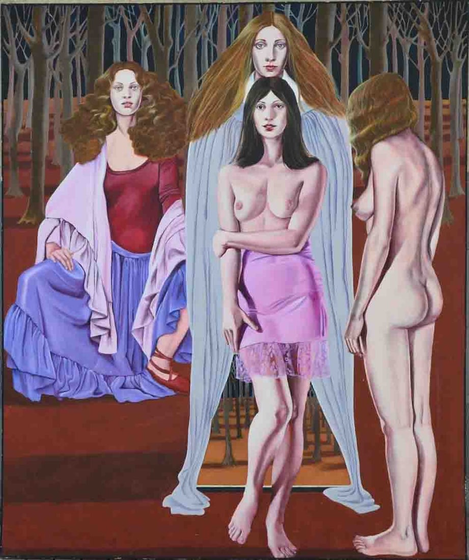 The 4 graces, Nudes, Unsigned XX century
