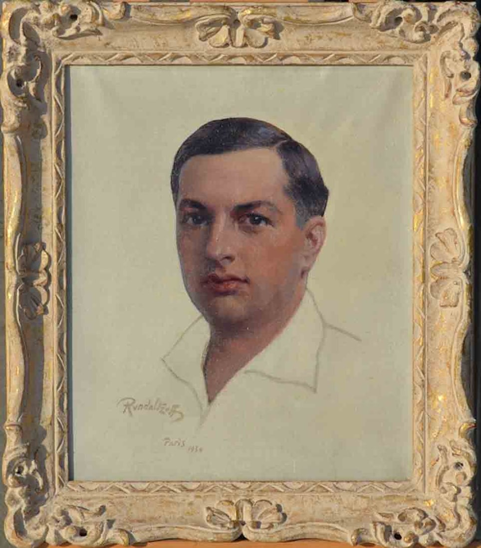 Mikhail RUNDALTSOV (1871-1935) Russian - USA - French: Mikhail Viktorovich RUNDALTSOV (1871 St.Petersburg, Russia - 1935 Paris, France) ; Portrait of a young man ; 1934 ; oil on canvas / framed ; dimensions 46 x 38 cm (18 x 15 in.) ; frame size 59 x 51 cm