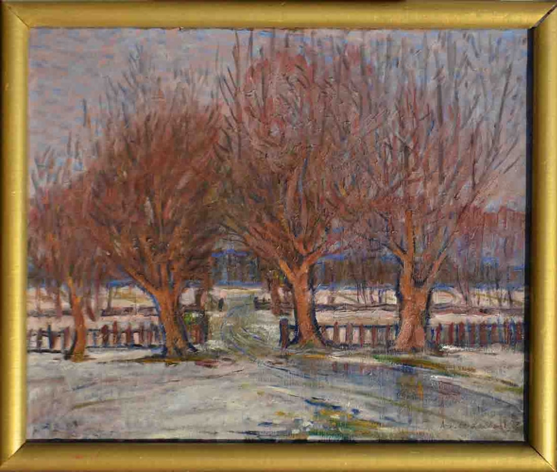 Arnold LAKHOVSKY 1880-1937 Russian - French - American: Arnold Borisovich LAKHOVSKY (1880 Chernobyl - 1937 New York) ; Landscape ; 1920s ; oil on canvas / framed ; dimensions 50 x 61 cm (19 2/3 x 24 in.) ; frame size 56 x 67 cm (22 x 26 1/3 in.) ; signed l