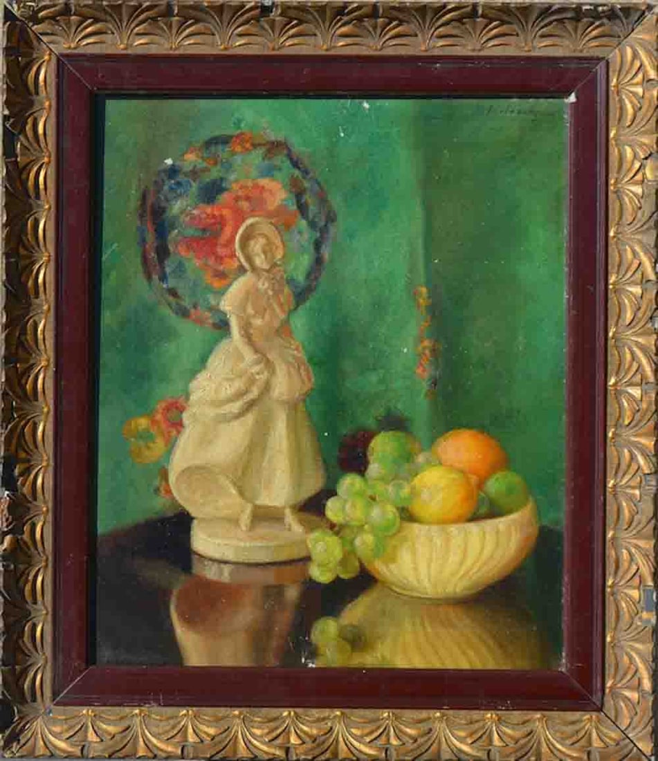 M. MOLARSKY (1885-1950) Russian - Ukrainian - American: Maurice MOLARSKY (1885 Kiev, Ukraine - 1950 U.S.) ; Still-life ; 1st half of the 20th century ; oil on canvas / framed ; dimensions 46 x 38 cm (18 x 15 in.) ; signed upper right corner ; Shipping to U