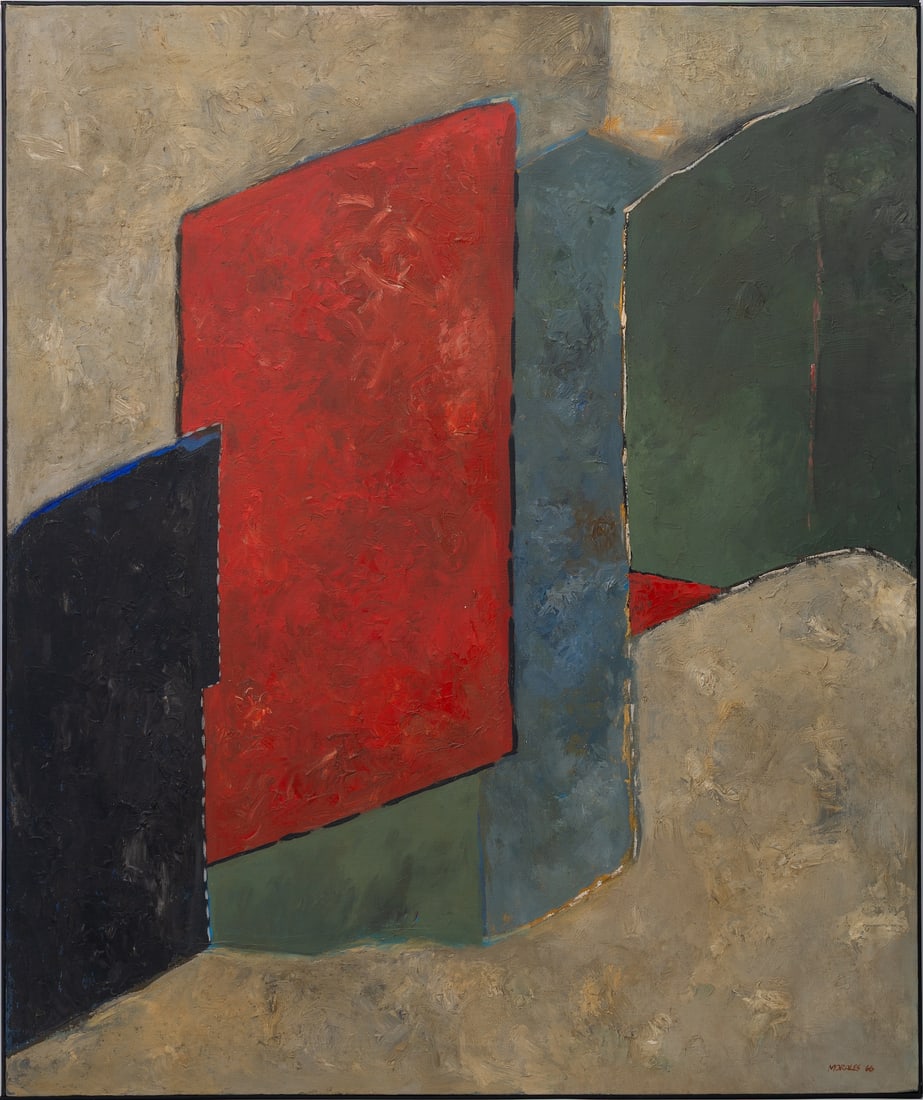 Armando Morales (1927-2011) Nicaragua - Mexico: Armando Morales (1927-2011) ; Abstract composition ; 1966 ; oil on canvas ; dimensions 127 x 107 cm (50 x 42 in.) ; signed and dated lower right corner ; Shipping to USA - DHL €835 , National pos
