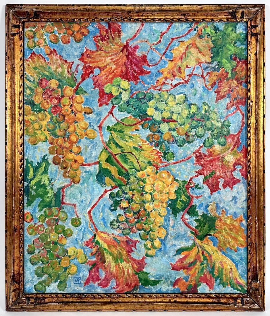 Theo VAN RYSSELBERGHE (1862-1926) Belgian - French: Theo VAN RYSSELBERGHE (1862 Gent, Belgium - 1926 Le Lavandou, France) ; The vineyards ; early 20th century ; oil on canvas / framed ; dimensions 65 x 54 cm (25 1/2 x 21 1/4 in.) ; frame size 73 x 62 c