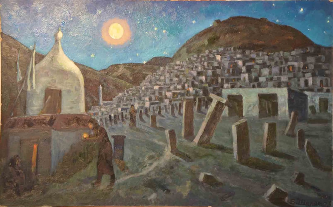 Vladislav SHALAMOV (1929-2002) Ukrainian: Vladislav Petrovich SHALAMOV (1929-2002) ; 1980 ; oil on cardboard ; unframed ; dimensions 50 x 80 cm (19 2/3 x 31 1/2 in.) ; signed and dated lower right ; Shipping to USA: DHL - $160 ; National post