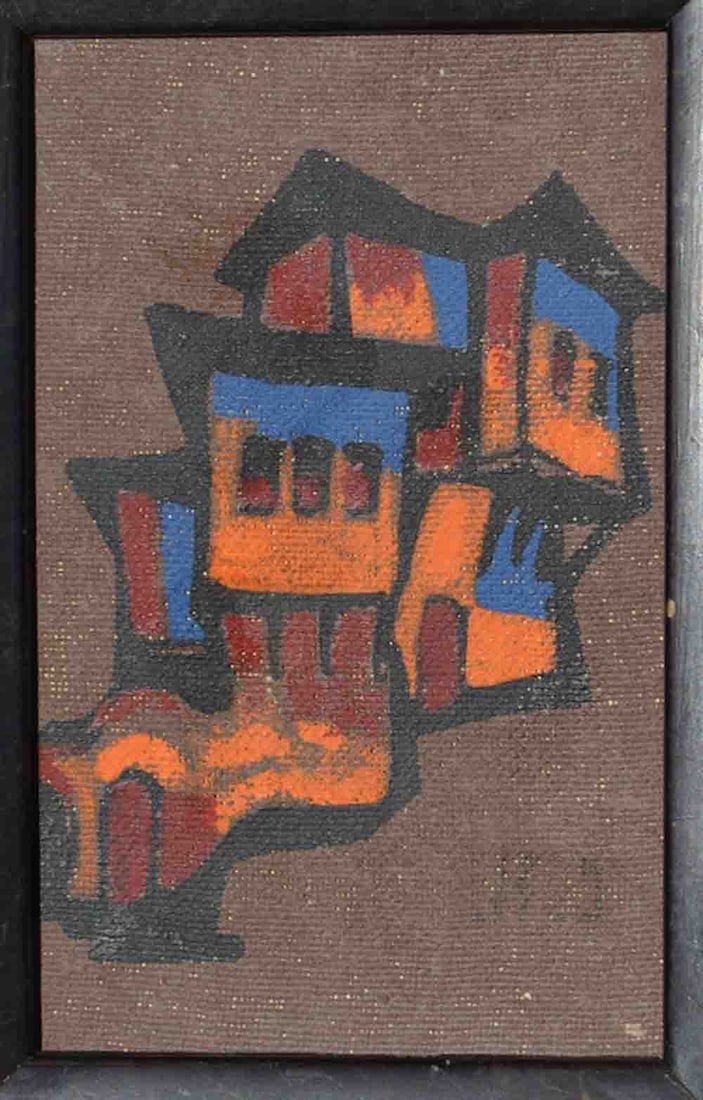 Natan ALTMAN (1889-1970) Ukrainian - Russian: Natan Isaevich ALTMAN (1889 Vinnitsa - 1970 Leningrad) ; Jerusalem ; early 20th century ; canvas on cardboard, oil / framed ; dimensions 17 x 10,5 cm (6 2/3 x 4 1/8 in.) ; signed lower right corner ;