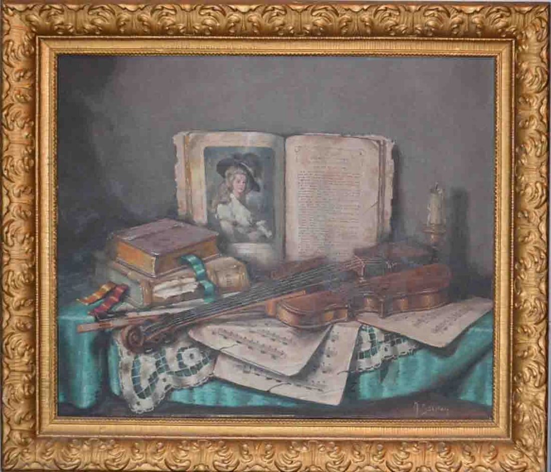 A. SZENDY (1903-1972) Ukrainian - Hungarian - American: Aristid SZENDY (1903 Uzhgorod, Ukraine - 1972 New York, US) ; Still-life ; mid 20th century ; oil on canvas / framed ; dimensions 51 x 61 cm (20 x 24 in.) ; signed lower right corner ; Shipping to USA