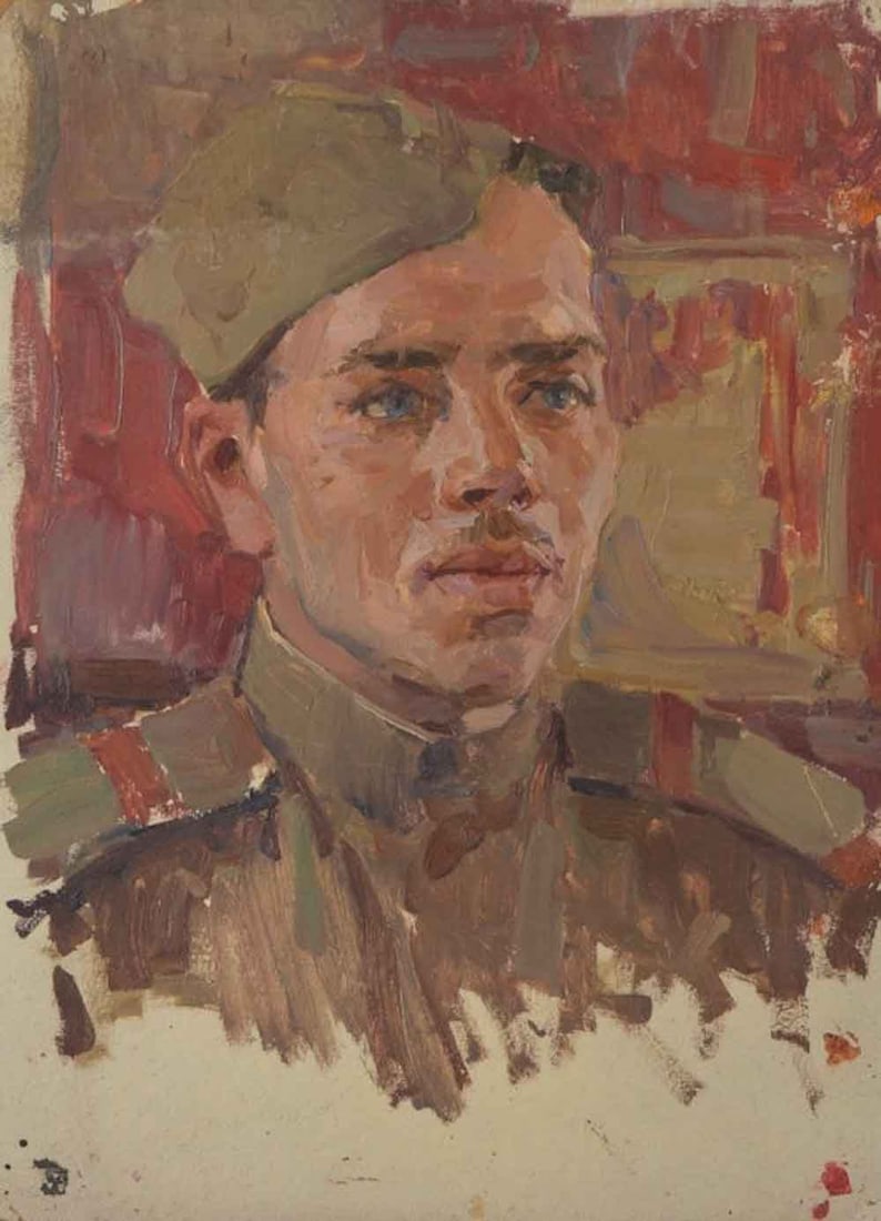 Nikolay SHEVCHENKO (1925-1989) Ukrainian: Nikolay Karpovich SHEVCHENKO (1925-1989) ; 1946 ; oil on cardboard ; unframed ; dimensions 49 x 35 cm ; Shipping to USA: DHL - $160 ; National post with tracking service - $80Shipping to Europe, Russi