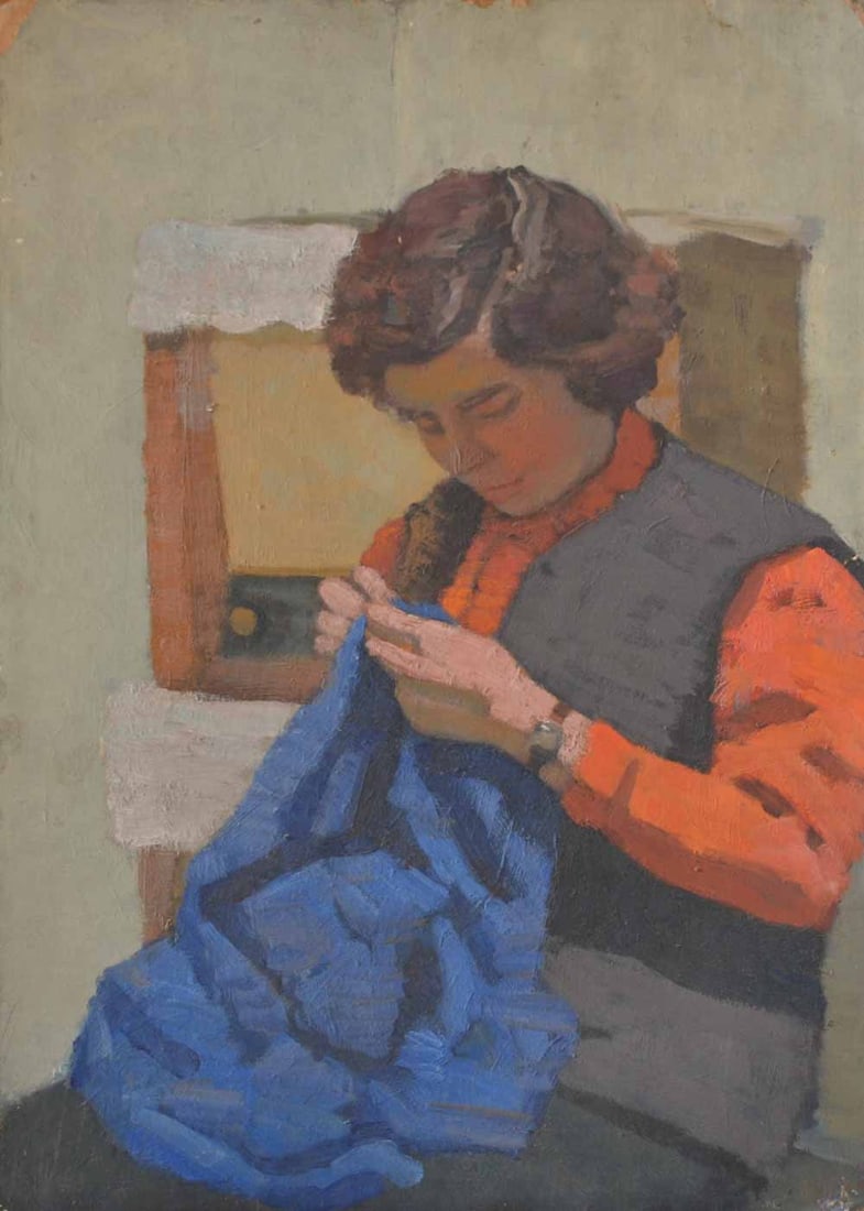 Aleksei ARTAMONOV (1918-2011) Russian - Ukrainian: Aleksei Mikhailovich ARTAMONOV (1918-2011) ; Female portrait ; 1962 ; oil on cardboard / unframed ; dimensions 70 x 50 cm (27 1/2 x 19 2/3 in.) ; signed on the back ; Shipping to USA - DHL $250 , Nati