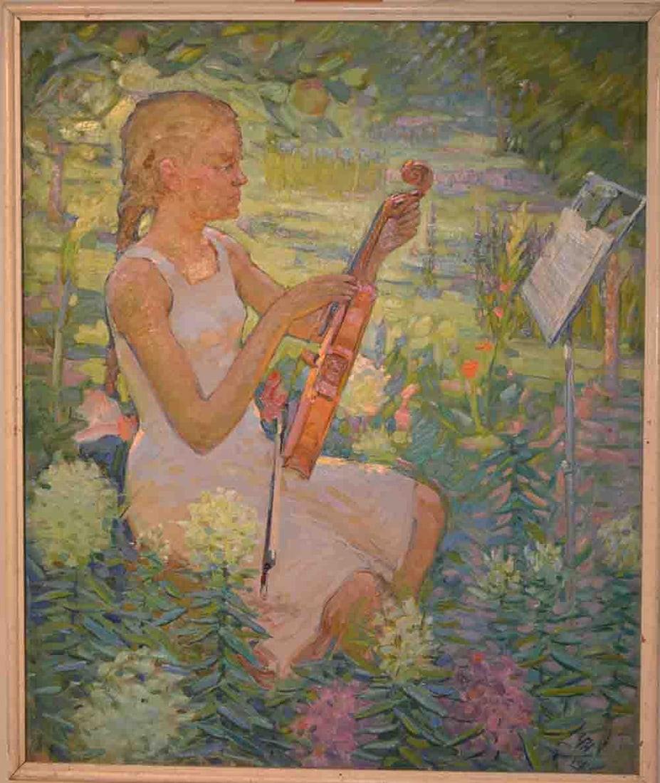 P.K.TCHERNENKO (1918 - ????) Russian - Ukrainian: P. K. TCHERNENKO (1918 - ????) ; 1975-81 ; oil on canvas / framed ; dimensions 110 x 90 cm (43 1/3 x 35 1/2 in.) ; signed lower right corner / artists inscriptions on verso ; Shipping to USA - DHL $45