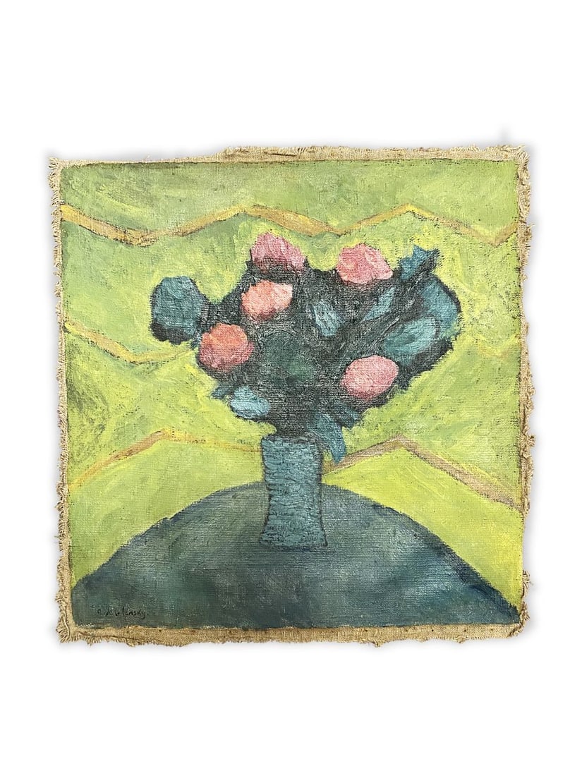 ILLEGIBLY signed oil painting (1 of 4)