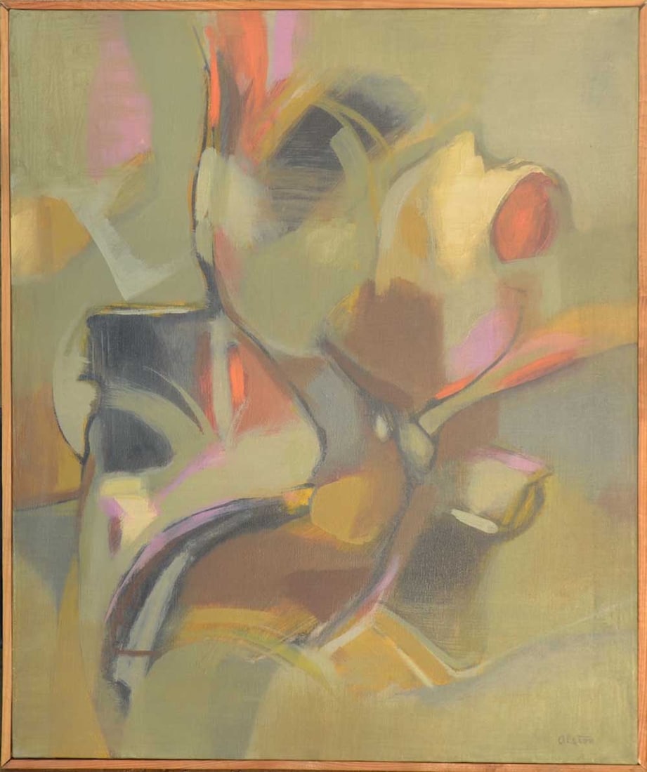 Charles Henry ALSTON (1907-1977) African - American: Charles ALSTON (1907-1977) ; Untitled abstract ; mid 20th century ; oil on canvas ; dimensions 76 x 64 cm (30 x 24 in.) ; signed lower right corner ; Shipping to USA - DHL $520 , National post with tr