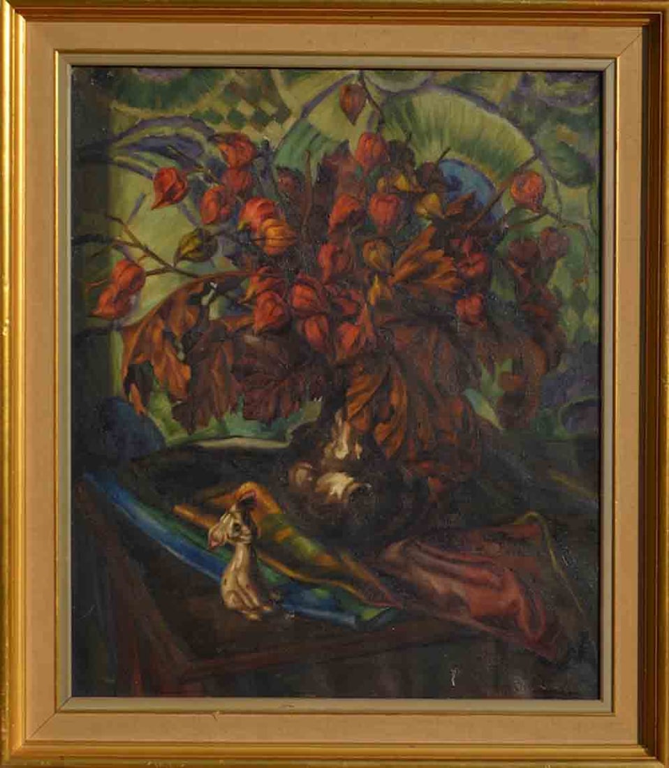 F.C.KIRK (1889-1963) Russian - Ukrainian - American: Frank Cohen KIRK (1889 Zhitomir - 1963 New York) ; Decorative still-life ; 1930s ; oil on canvas / framed ; dimensions 67 x 56 cm (26 1/3 x 22 in.) ; frame size 79 x 68 cm (31 x 26 3/4 in.) ; signed l