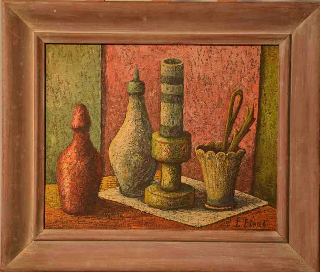 Esaulenko / Esaul Evgeny (Russian-American): Esaulenko / Esaul Evgeny Nikolaevich (1942-1994) ; still life ; the last third of the 20th century ; oil on canvas ; framed ; 40 x 51 cm (16 x 20 in.) ; signed lower right ; Shipping to USA - DHL $160