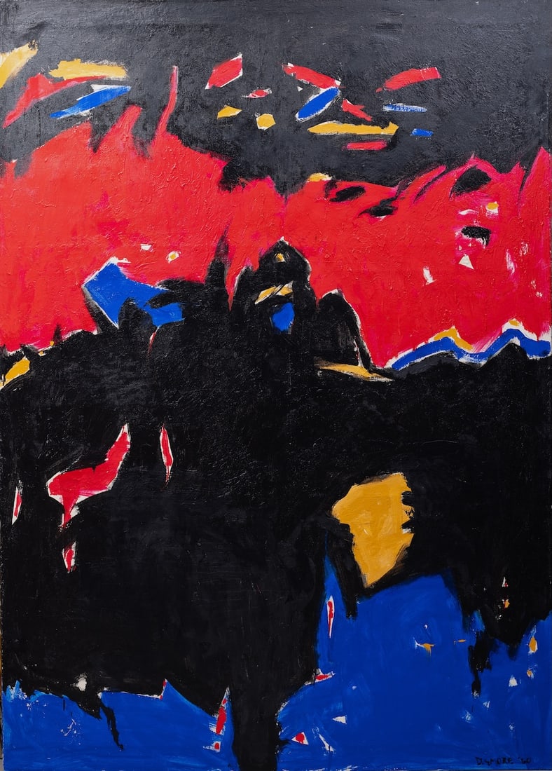 Edward Dugmore (1915-1996) USA: Edward Dugmore (1915-1996) ; Q ; 1960 ; oil on canvas ; dimensions 221 x 158 cm (87 x 62 in.) ; signed on verso ; Shipping to USA - DHL €1835 , National post with tracking service €1525 / Sh