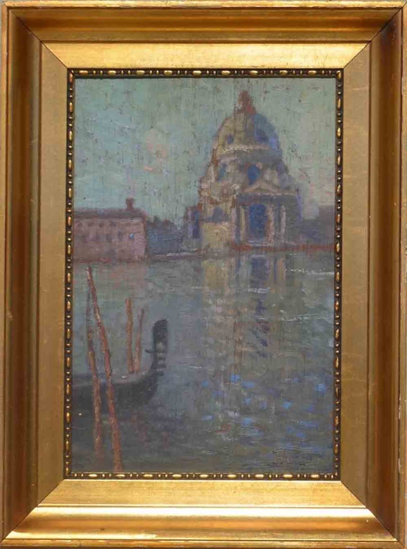Nikolay DOSEKIN (1863-1935) Russian - Ukrainian: Nikolay Vasilyevich DOSEKIN (1863-1935) ; Venice ; early 20th century ; oil on wood panel / framed ; dimensions 37,5 x 25 cm (14 3/4 x 10 in.) ; frame size 48 x 36 cm (19 x 14 1/4 in.) ; signed lower 